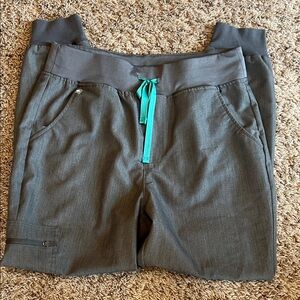 Figs high waisted Zamora jogger with Teal Tie